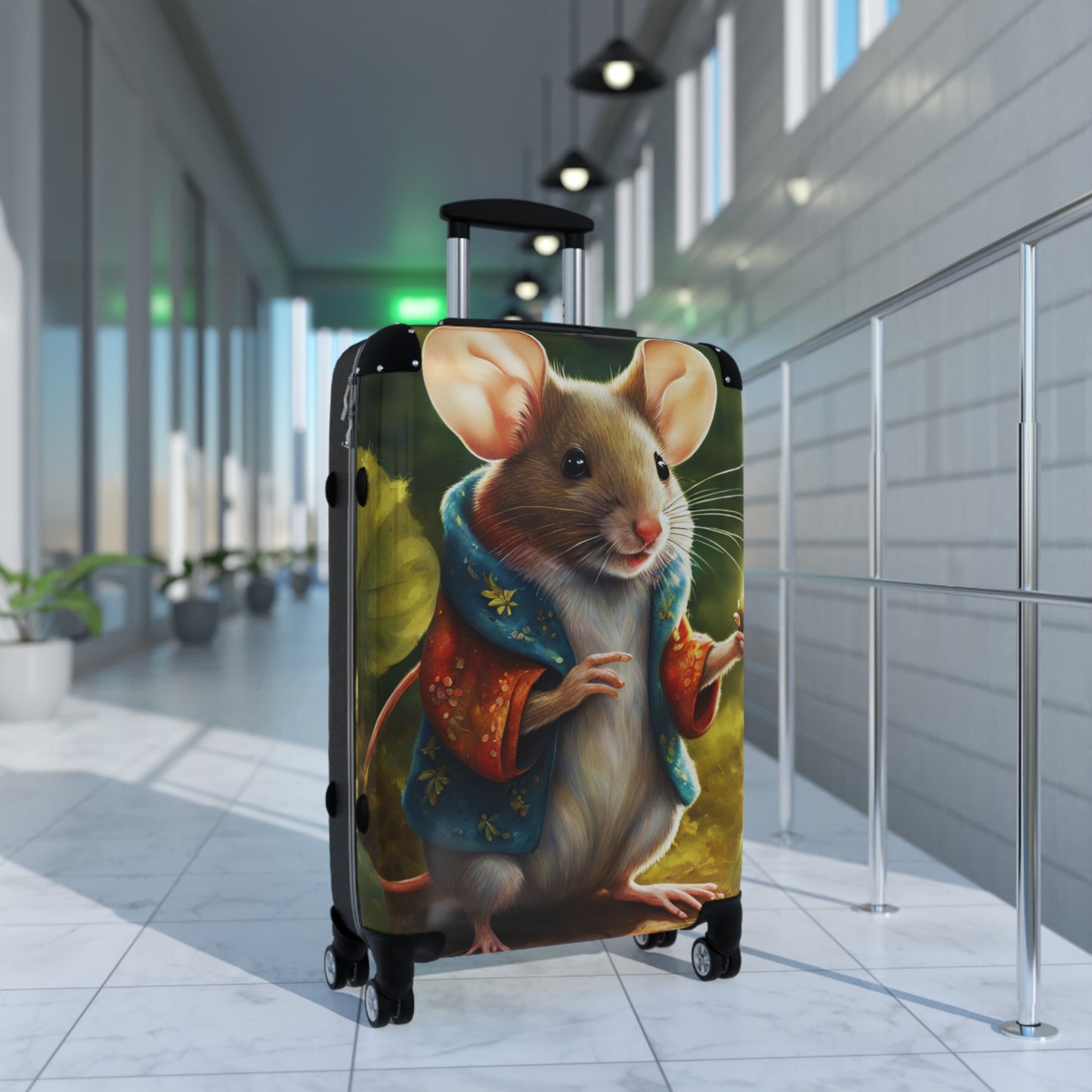 Angus the Mouse Whimsical Mouse Design Suitcase - Perfect for Travel and Adventure Lovers