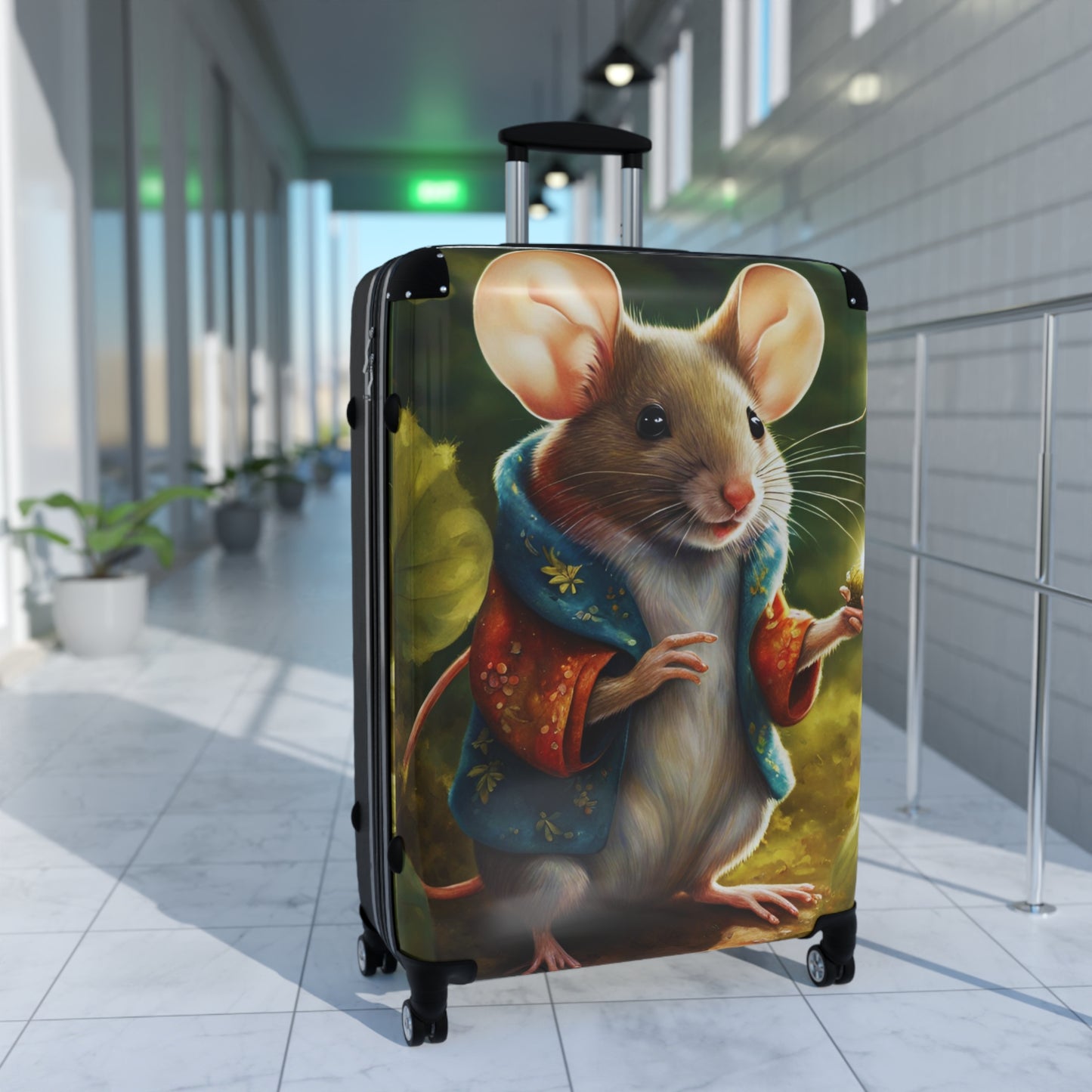 Angus the Mouse Whimsical Mouse Design Suitcase - Perfect for Travel and Adventure Lovers