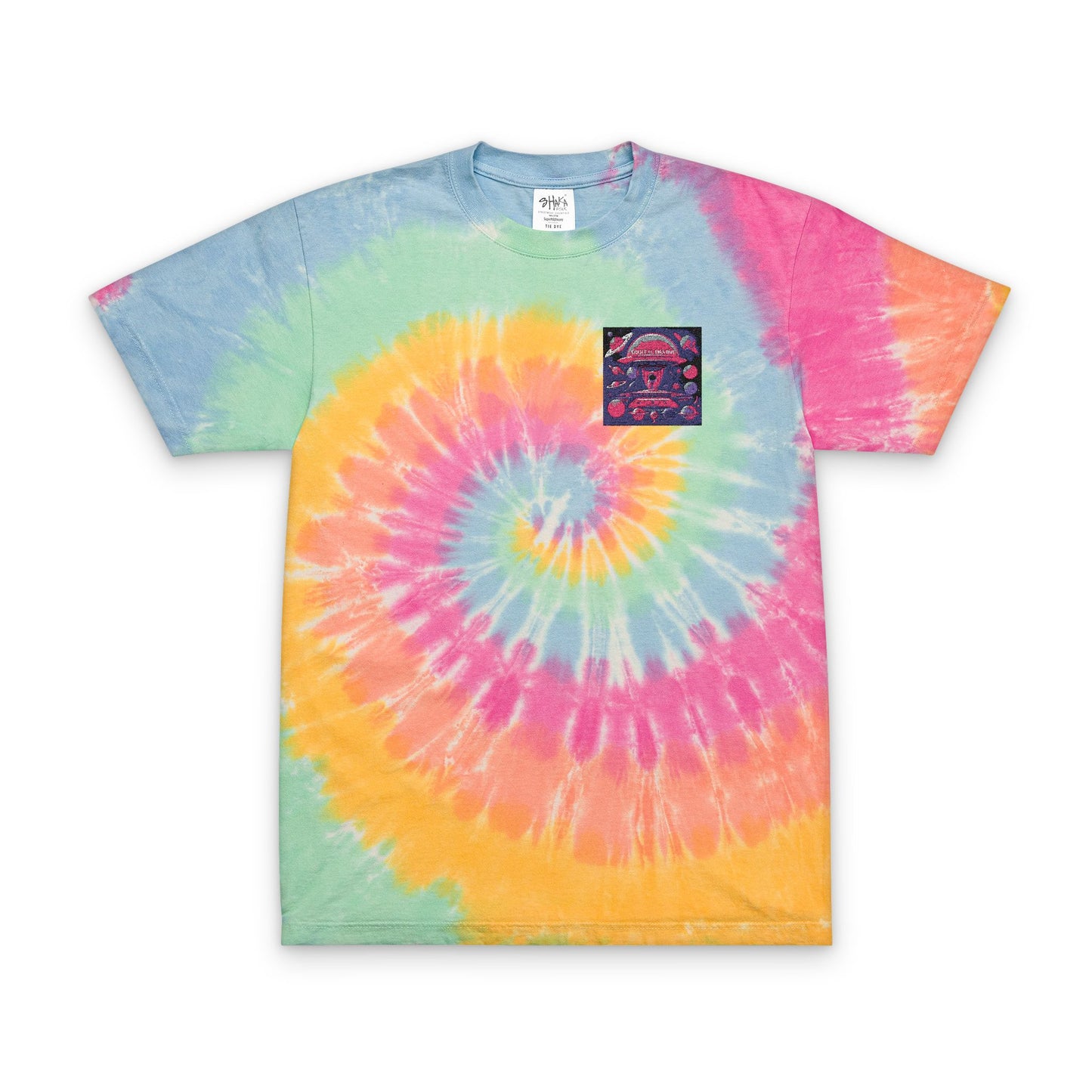 Digital Devine Vibrant Tie-Dye Oversized T-Shirt with Embroidery - Colorful Summer Vibes