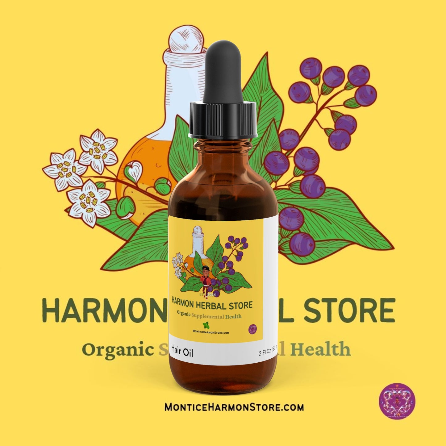 Harmon Herbal Hair Oil, 2oz