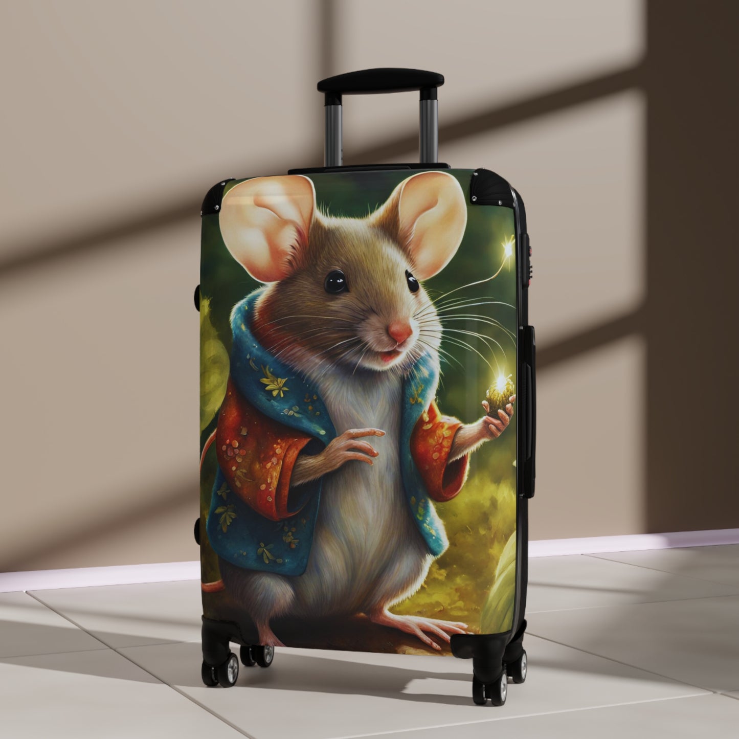 Angus the Mouse Whimsical Mouse Design Suitcase - Perfect for Travel and Adventure Lovers
