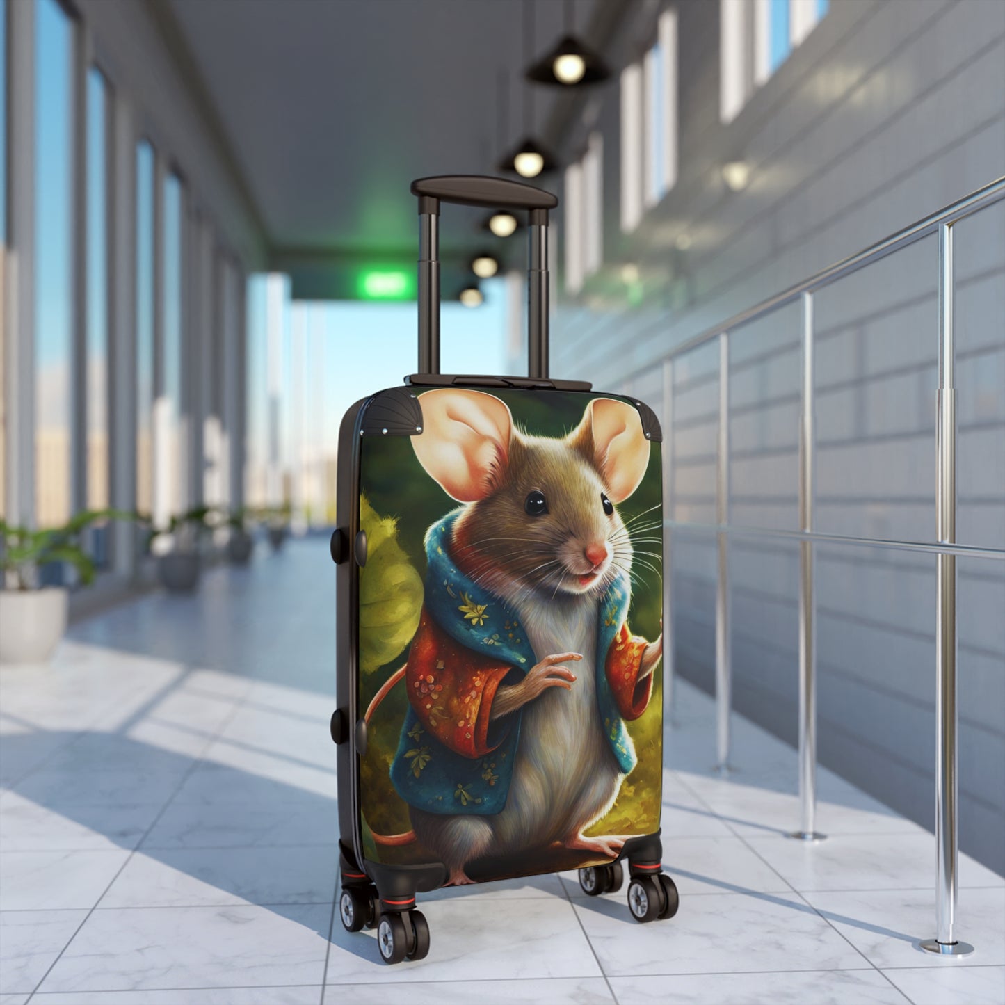 Angus the Mouse Whimsical Mouse Design Suitcase - Perfect for Travel and Adventure Lovers