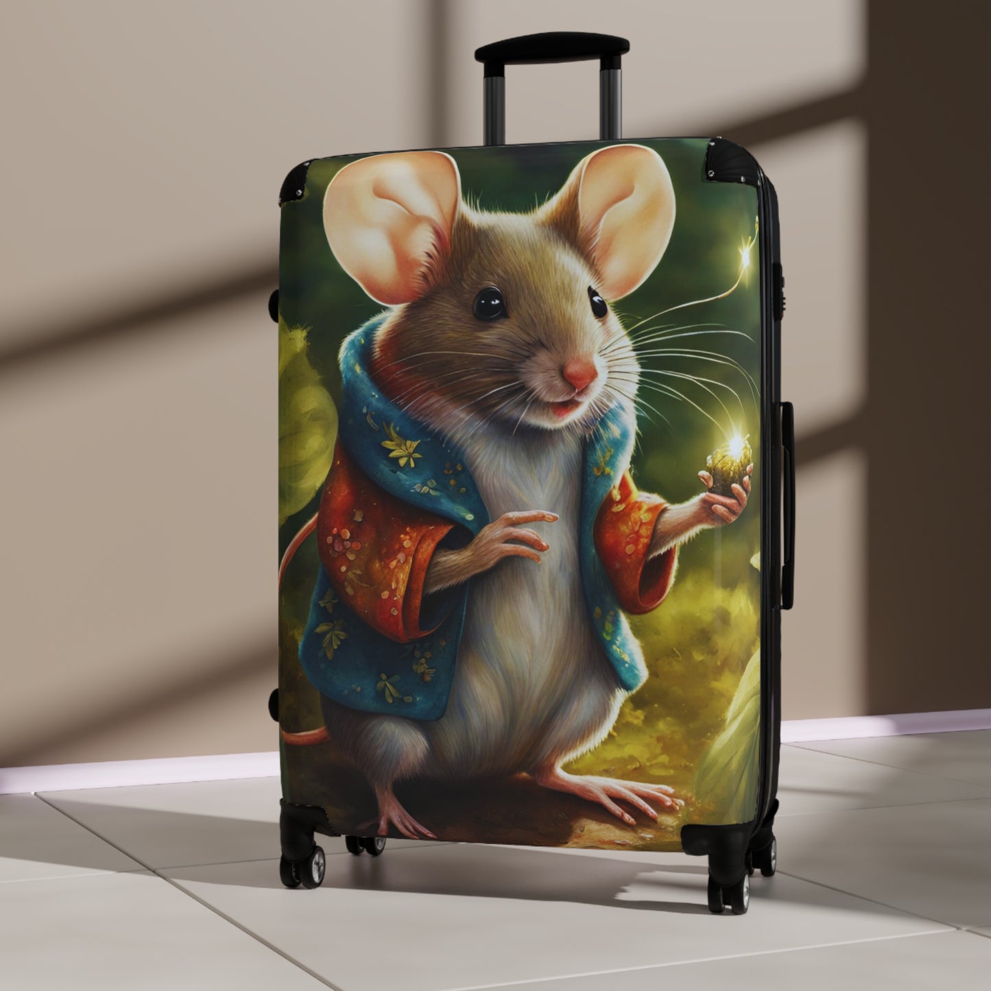 Angus the Mouse Whimsical Mouse Design Suitcase - Perfect for Travel and Adventure Lovers